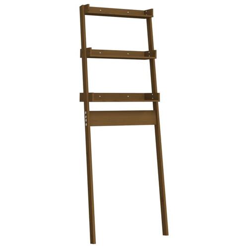 Toiletstativ 63,5x32x179 cm massivt fyrretræ gyldenbrun
