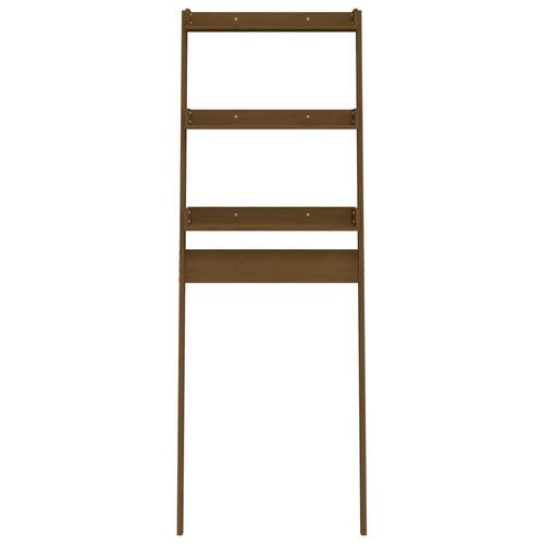 Toiletstativ 63,5x32x179 cm massivt fyrretræ gyldenbrun