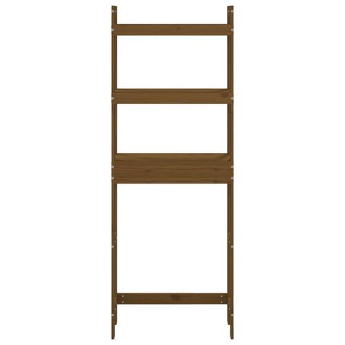 Toiletstativ 63x26x171 cm massivt fyrretræ gyldenbrun