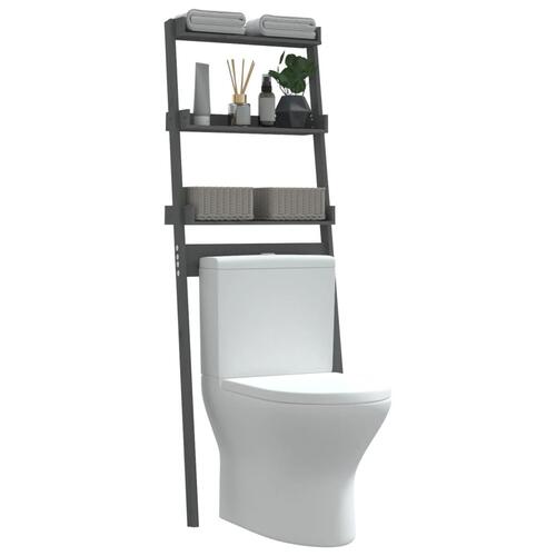 Toiletstativ 63,5x32x179 cm massivt fyrretræ grå