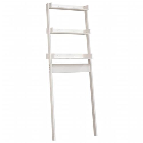 Toiletstativ 63,5x32x179 cm massivt fyrretræ hvid