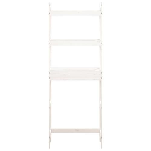 Toiletstativ 63x26x171 cm massivt fyrretræ hvid