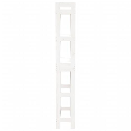 Toiletstativ 63x26x171 cm massivt fyrretræ hvid