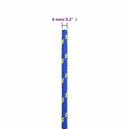 Tovværk til båd 6 mm 250 m polypropylen blå