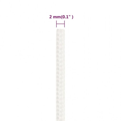 Tovværk til båd 2 mm - 50 m polypropylen, hvid