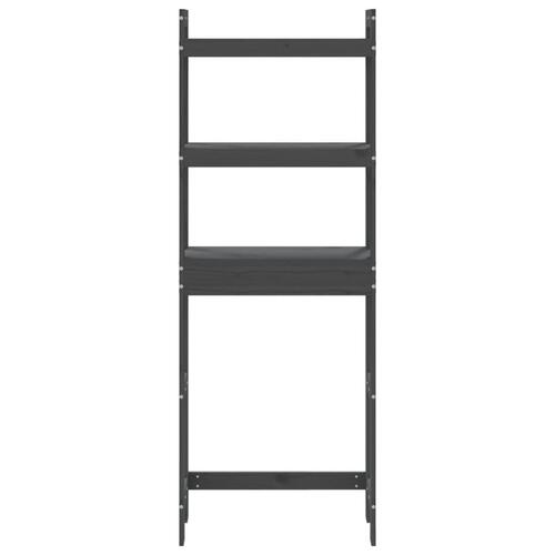 Toiletstativ 63x26x171 cm massivt fyrretræ grå