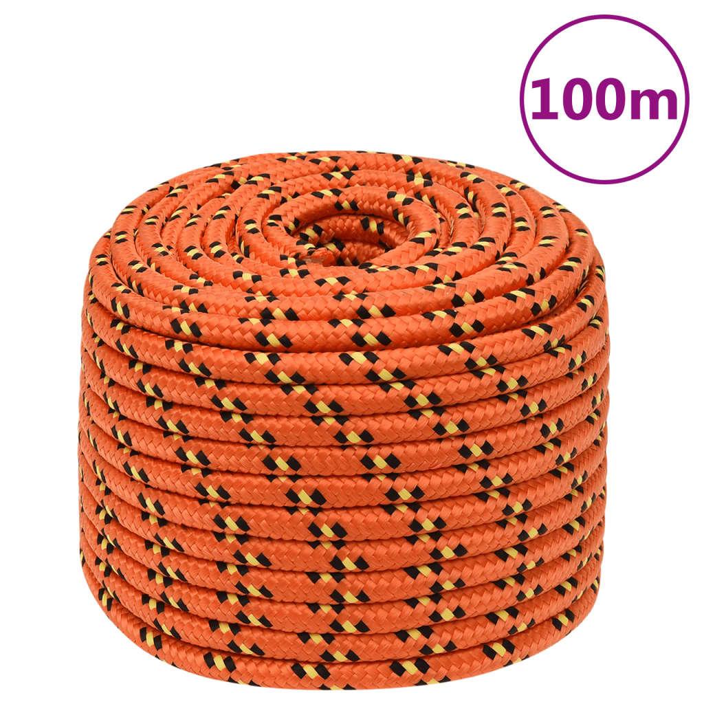 Tovværk til båd 14mm 100 m polypropylen orange billede