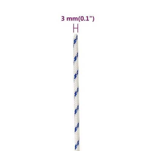 Tovværk til båd 3 mm 50 m polypropylen hvid