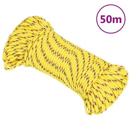 Tovværk til båd - polypropylen 4 mm, 50 m, gul