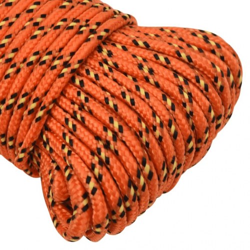 Flettet bådtov i polypropylen 5 mm - 25 m, orange