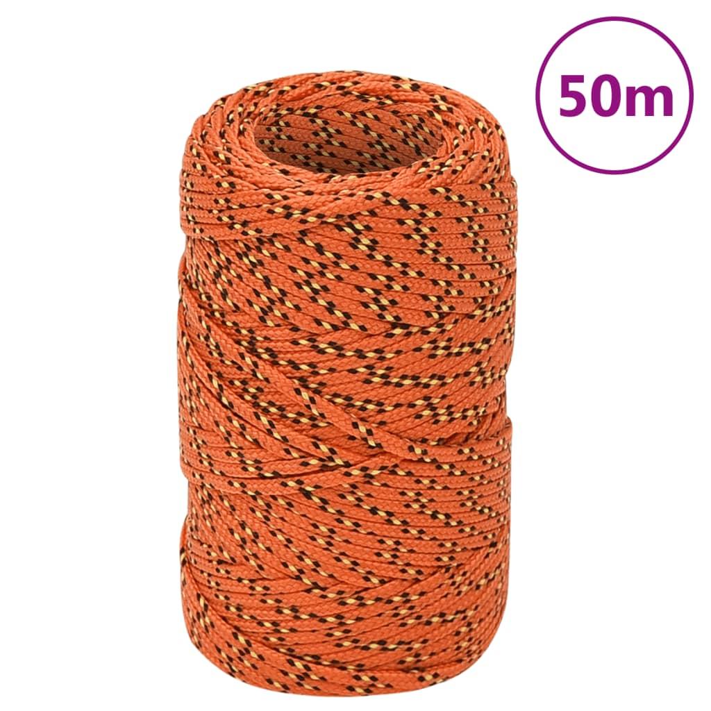 Tovværk til båd 2 mm 50 m polypropylen orange billede