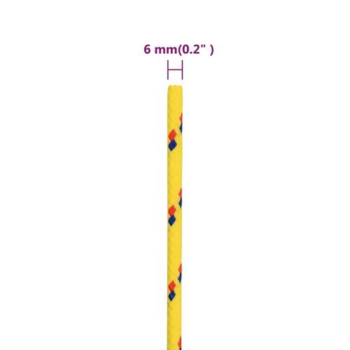 Tovværk til båd 6 mm 50 m polypropylen gul