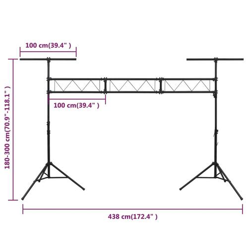 Lampestativ 438x115x(180-300) cm stål