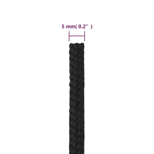 Tovværk til båd 5 mm 25 m polypropylen sort