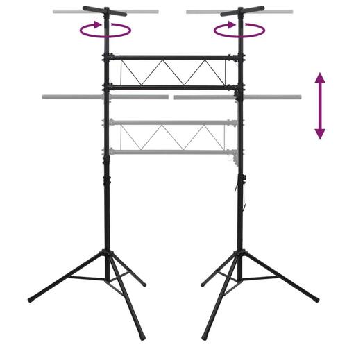 Lampestativ 238x115x(180-300) cm stål sort