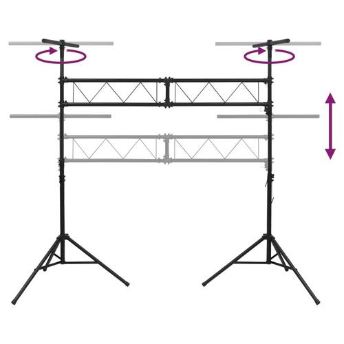 Lampestativ 338x115x(180-300) cm stål sort