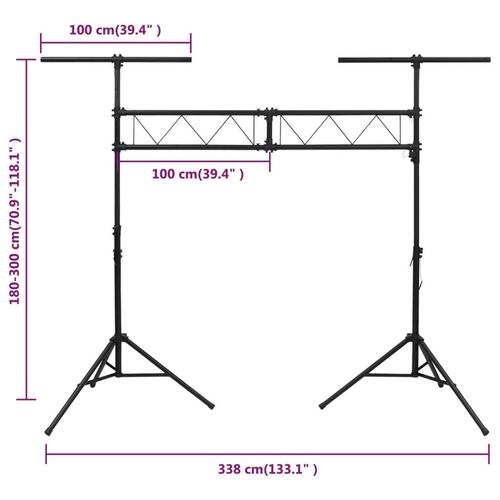 Lampestativ 338x115x(180-300) cm stål sort