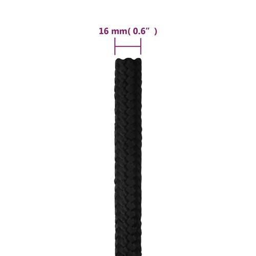 Tovværk til båd 16 mm 50 m polypropylen sort