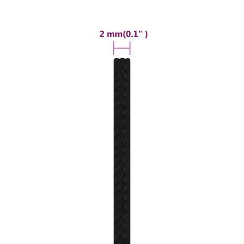 Arbejdsreb 2 mm 50 m polyester sort