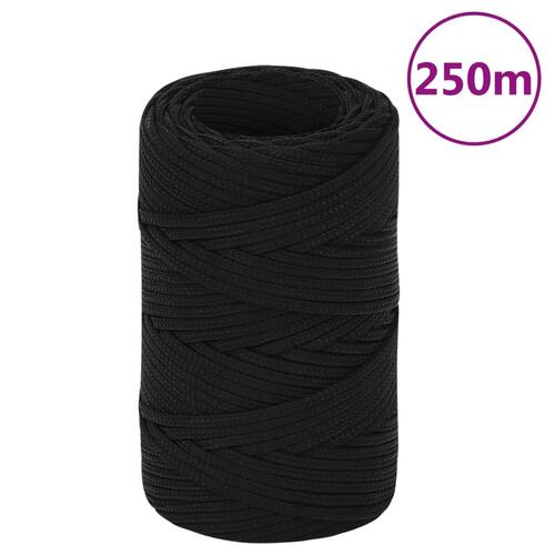 Arbejdsreb 2 mm 250 m polyester sort