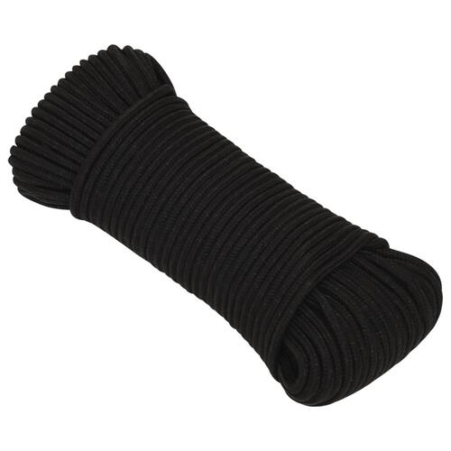 Arbejdsreb 5 mm 50 m polyester sort