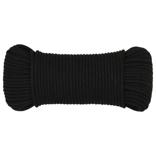 Arbejdsreb 5 mm 50 m polyester sort