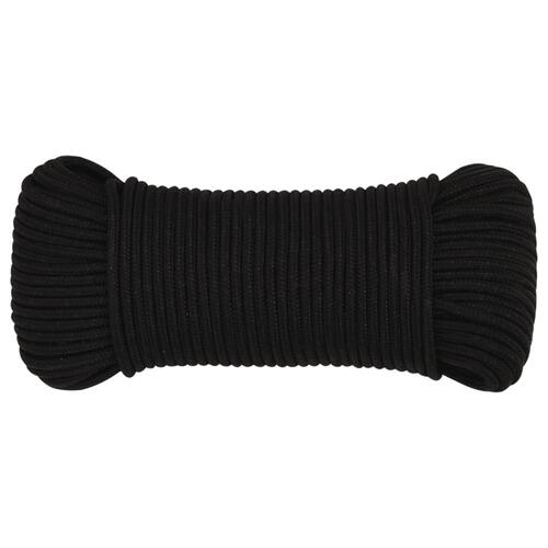 Arbejdsreb 5 mm 25 m polyester sort