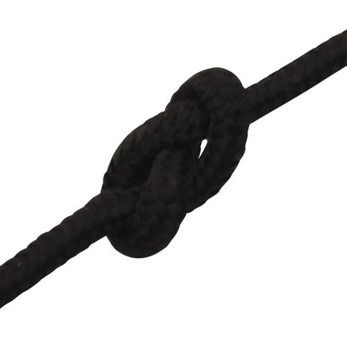 Arbejdsreb 5 mm 25 m polyester sort