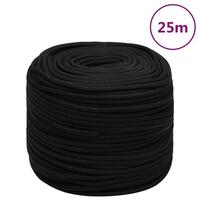Arbejdsreb 6 mm 25 m polyester sort