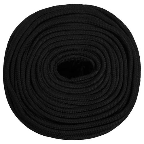 Arbejdsreb 6 mm 25 m polyester sort