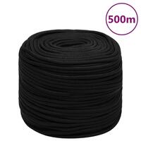 Arbejdsreb 6 mm 500 m polyester sort