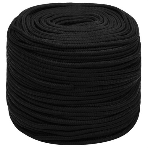 Arbejdsreb 8 mm 25 m polyester sort