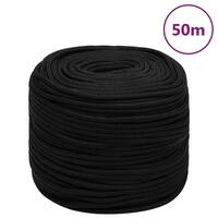 Arbejdsreb 8 mm 50 m polyester sort