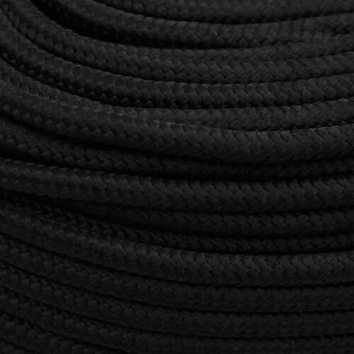Arbejdsreb 10 mm 25 m polyester sort