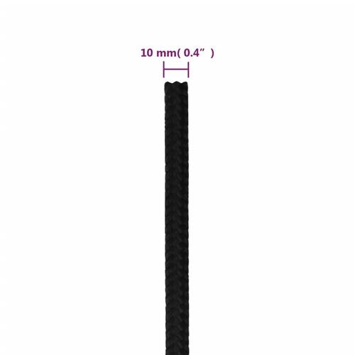Arbejdsreb 10 mm 25 m polyester sort