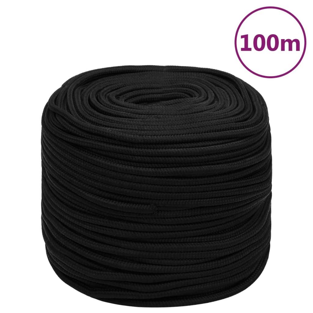 Arbejdsreb 10 mm 100 m polyester sort