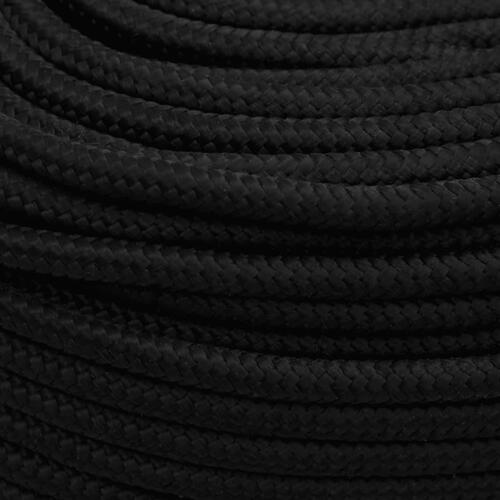 Arbejdsreb 10 mm 100 m polyester sort