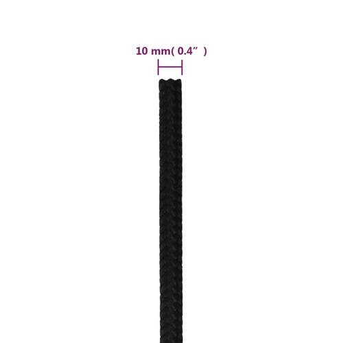 Arbejdsreb 10 mm 100 m polyester sort