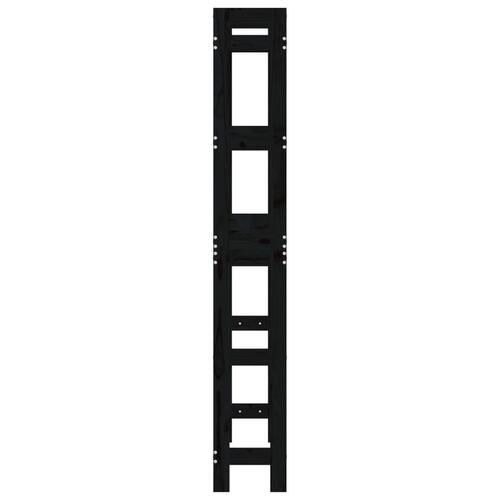 Toiletstativ 63x26x171 cm massivt fyrretræ sort
