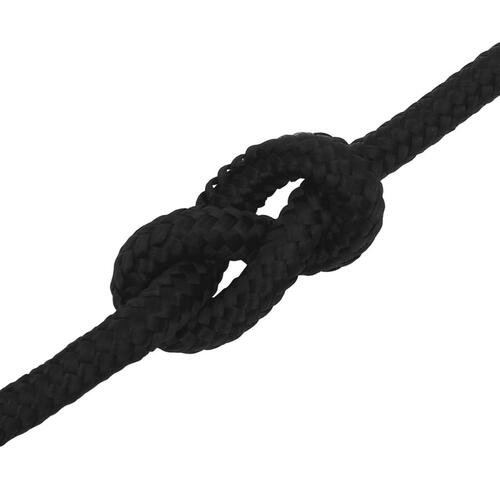 Arbejdsreb 12 mm 25 m polyester sort