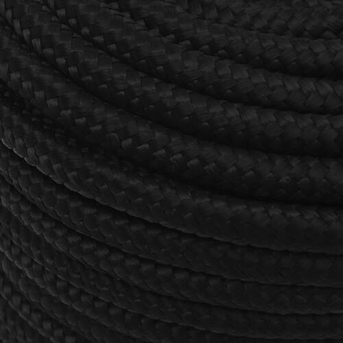 Arbejdsreb 12 mm 250 m polyester sort