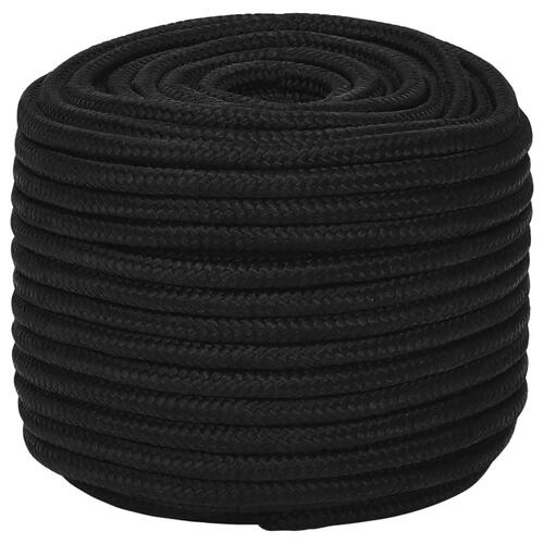 Arbejdsreb 12 mm 50 m polyester sort