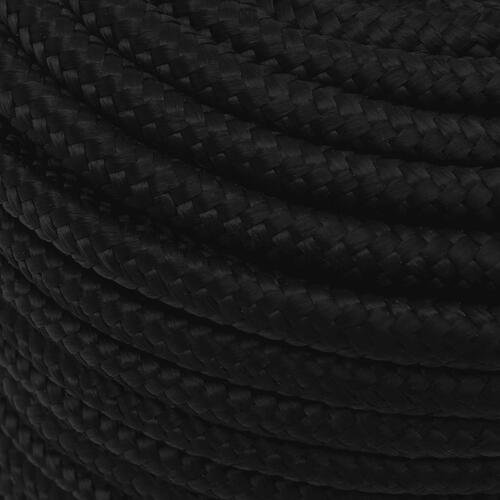 Arbejdsreb 12 mm 50 m polyester sort