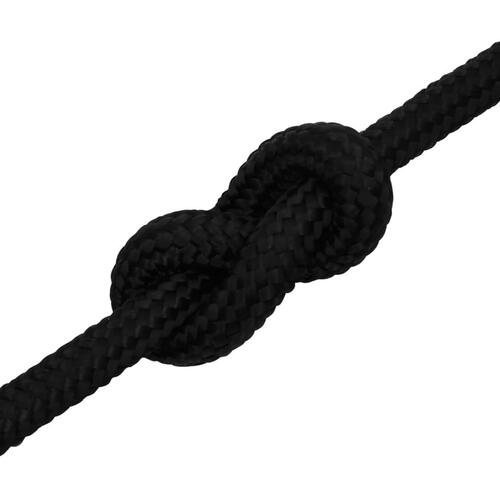 Arbejdsreb 18 mm 25 m polyester sort