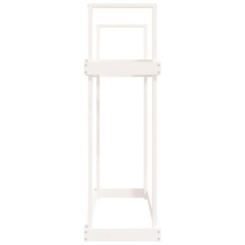 Brændestativ 1110x35x108,5 cm massivt fyrretræ hvid