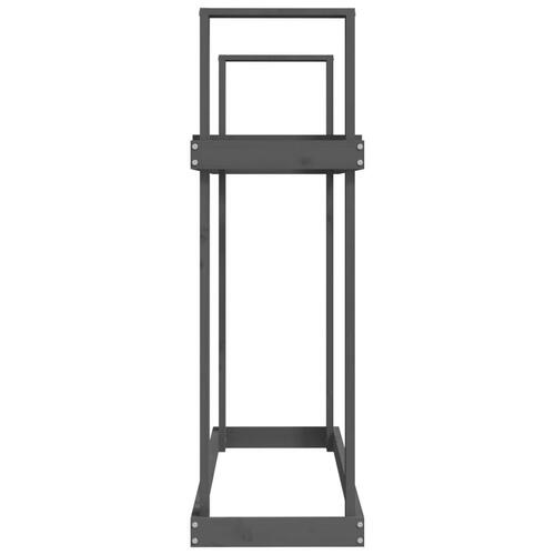 Brændestativ 1110x35x108,5 cm massivt fyrretræ grå