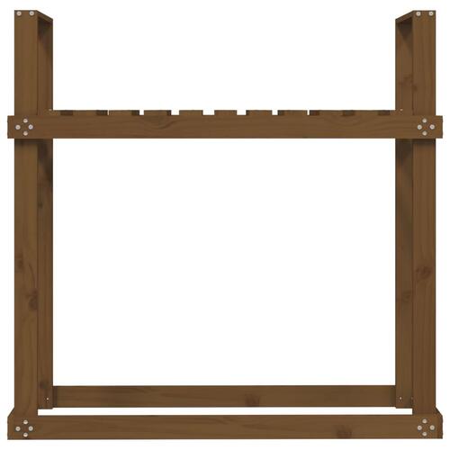 Brændestativ 110x35x108,5 cm massivt fyrretræ gyldenbrun