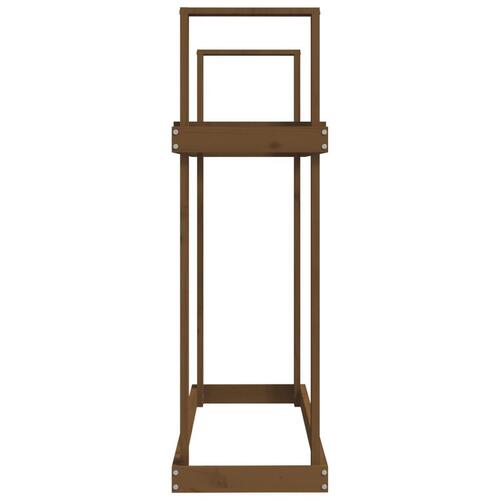 Brændestativ 110x35x108,5 cm massivt fyrretræ gyldenbrun