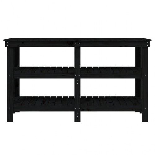 Arbejdsbord 142,5x50x80 cm massivt fyrretræ sort