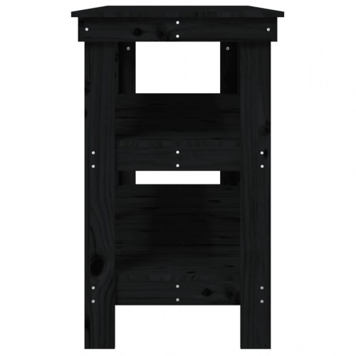 Arbejdsbord 142,5x50x80 cm massivt fyrretræ sort